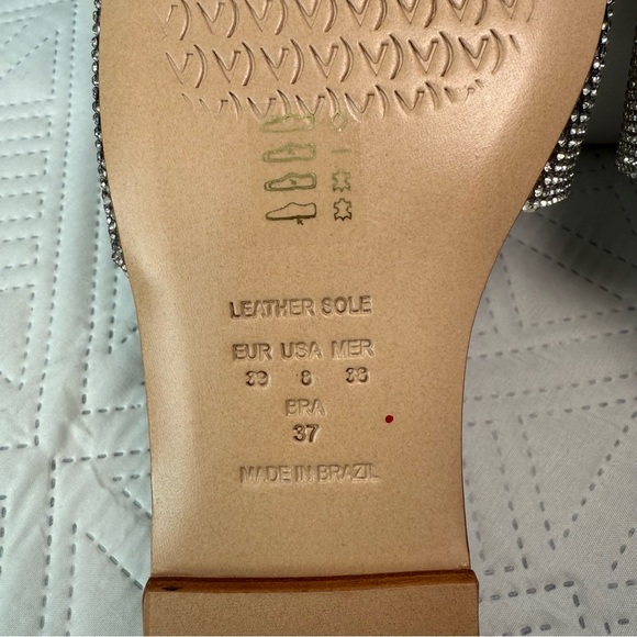 Vicenza Metallic Slide Sandals Size 37/8 - Picture 7 of 12